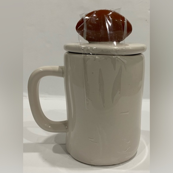 Rae Dunn GAME DAY Football Mug with Football Topper  Cup Magenta NEW - Picture 3 of 3